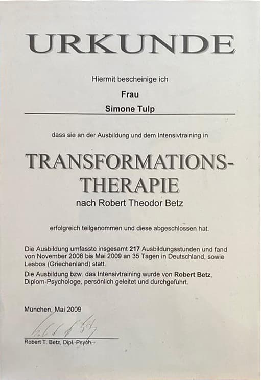 Transformations-Therapie Zertifikat